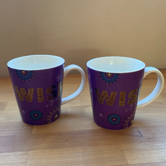 2 STARBUCKS WISH Snowflakes Holiday Mug 2006
